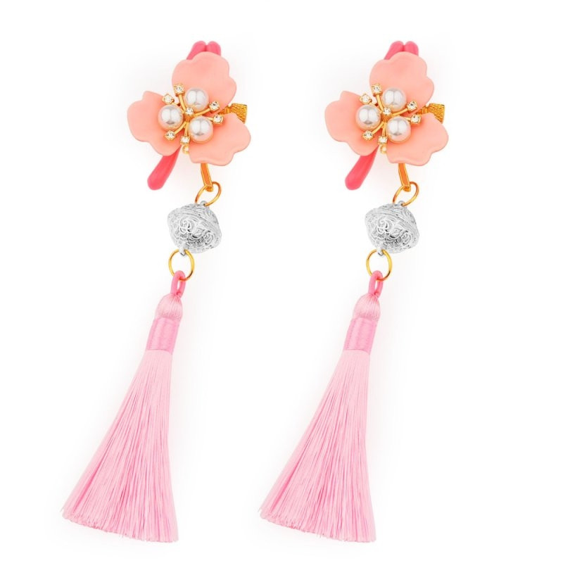 LuxuryFantasy Pinces pour Tétons Fleur avec Pompon et Clochette Flowerbell